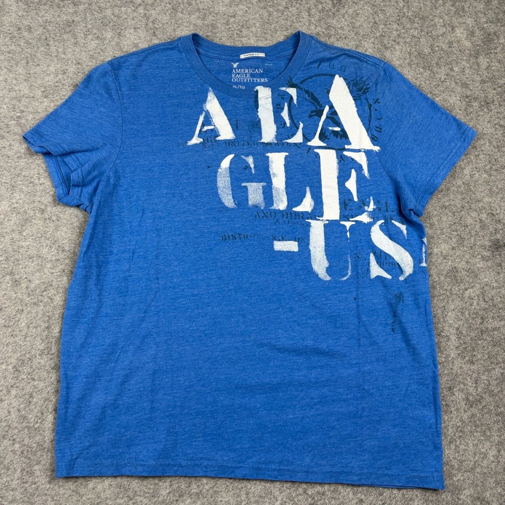 Y2K‎  American Eagle T Shirt Mens XL Blue Graphic Tee Vintage Fit Surf Beach 00s